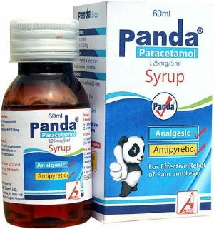 Panda Paracetamol Sirop 125mg/5ml Analgesic Antipyretic AIB Allied Product & PHARMACY Stores LTD