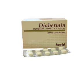 Diebetmin Tabs 500mg used to reduce the high blood sugar level AIB Allied Product & PHARMACY Stores LTD