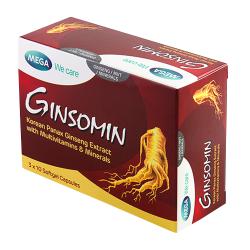 Ginsomin Improve Immune System Korean Panax Ginseng and Multivitamins 3*10 Softgel AIB Allied Product & PHARMACY Stores LTD