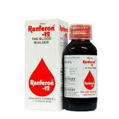 Ranferon Blood Tonic Iron with Vitamin B12 and Folic Acid 100ml used for Iron deficiency anemia AIB Allied Product & PHARMACY Stores LTD