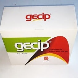 Gecip Tablets Ciprofloxacin 500 USP Tablet AIB Allied Product & PHARMACY Stores LTD