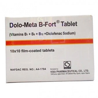 Dolo Meta B Forte Vitamins B1 + B2 + B12 + Diclofenac Sodium AIB Allied Product & PHARMACY Stores LTD