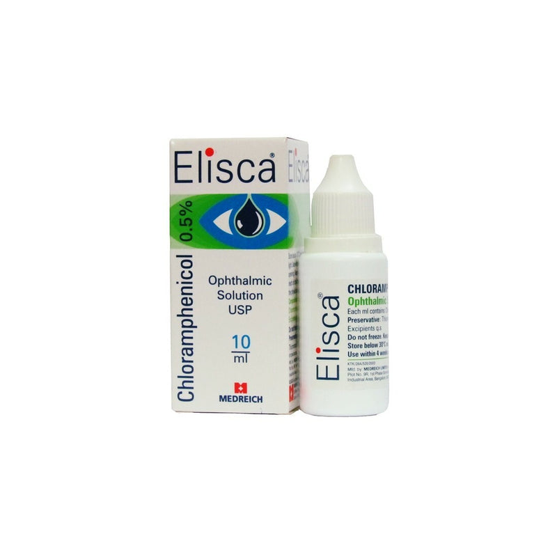 Elisca Chloramphenicol Eye Drops Used to treat eye infections AIB Allied Product & PHARMACY Stores LTD