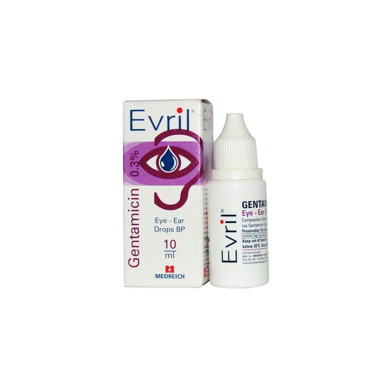 Evril Gentamacin Eye/Ear drops  Used To Treat Bacterial Infection AIB Allied Product & PHARMACY Stores LTD
