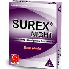 Surex Night 10 Tablets effective pain relief