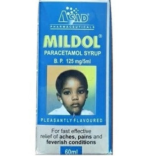 Mildol (pcm) 60ml Asad Paracetamol sirop 60ml AIB Allied Product & PHARMACY Stores LTD