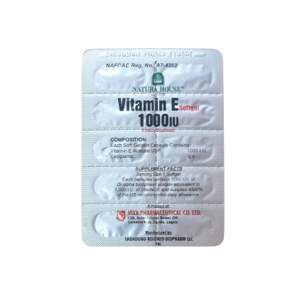 Ela Vitamin E Softgel 1000iu a dietary supplement promote heart health AIB Allied Product & PHARMACY Stores LTD
