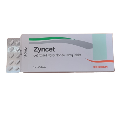 Zyncet Tablet 10mg Cetirizine Hydrochloride An Anti-allergic Medication. AIB Allied Product & PHARMACY Stores LTD