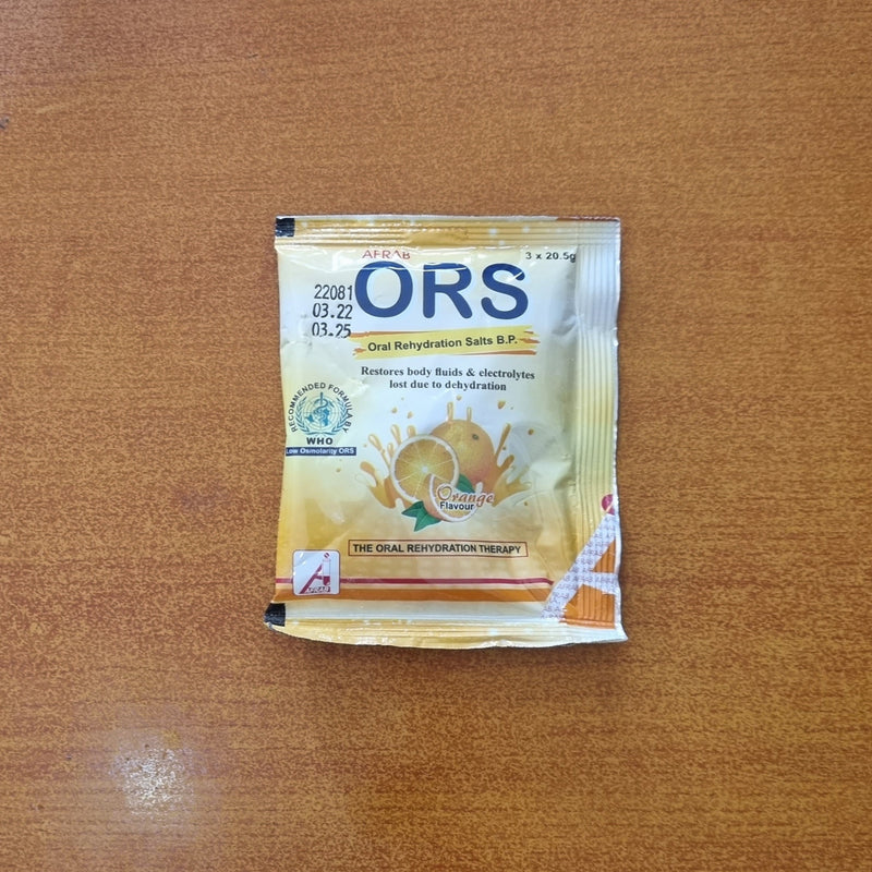 Afrab Oral Rehydration Salts ORS 3 Sachets AIB Allied Product & PHARMACY Stores LTD