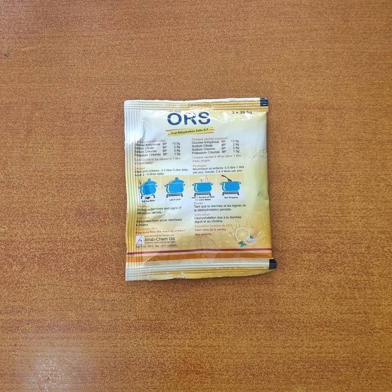 Afrab Oral Rehydration Salts ORS 3 Sachets AIB Allied Product & PHARMACY Stores LTD