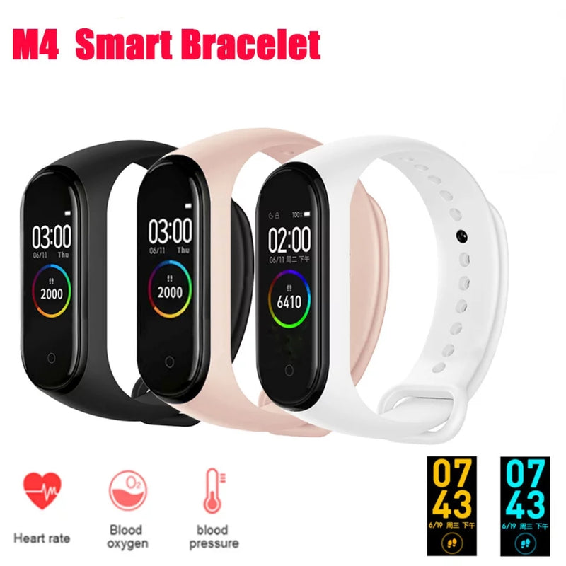 M4 Smart Health Bracelat Fitness tracker Sport Pedometer Heart rate Blood pressure Waterproof wristband Kanozon.com