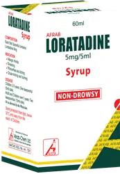 Afrab Loratidine Sirop 60ml 5mg/5ml - Non Drowsy AIB Allied Product & PHARMACY Stores LTD