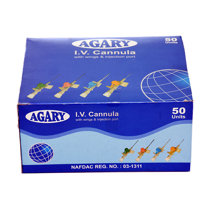 Cannula Blue Agary I.V. 22G/25M - Sterile/Disposable/ Individual Blister Packed/ Printed Box Packing. AIB Allied Product & PHARMACY Stores LTD