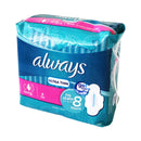 Always Ultra Thin Pad up 8 hours no stain