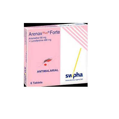 Arenax Plus Forte Arthemether 80mg + Lumefantrine 480mg AIB Allied Product & PHARMACY Stores LTD
