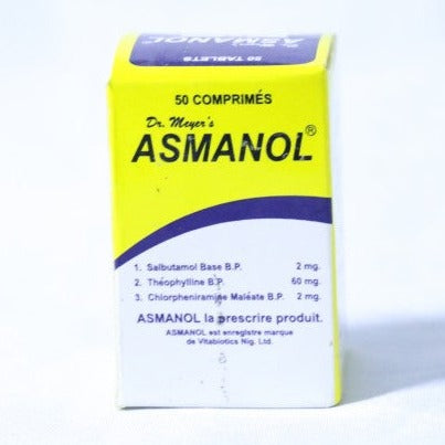 Asmanol 50 Tablets treat shortness of breath AIB Allied Product & PHARMACY Stores LTD
