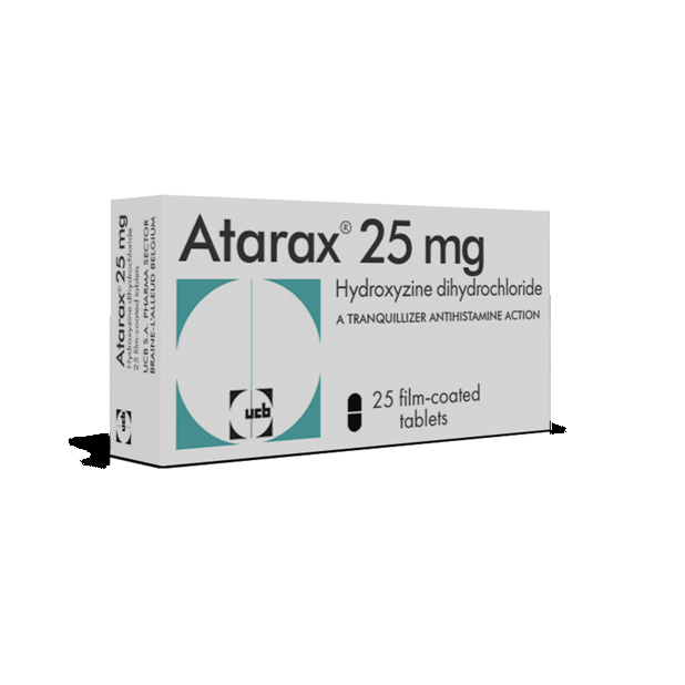 Atrax 25mg Hydroxyzine Dihydrochloride 10 Tablets AIB Allied Product & PHARMACY Stores LTD