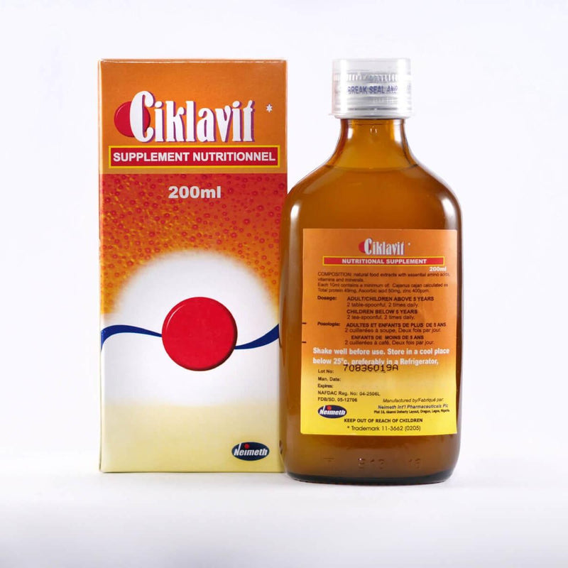 Ciklavit Sickle Cell Supplement 200ml Management of Aneamia AIB Allied Product & PHARMACY Stores ltd