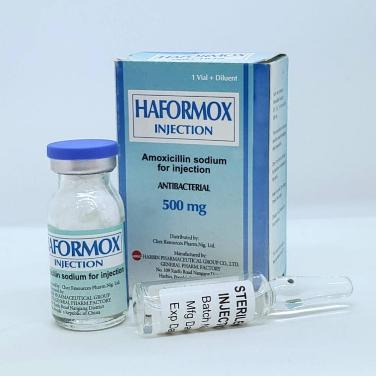 Haformox Injectioon Amoxicillin sodium 500mcg AIB Allied Product & PHARMACY Stores LTD