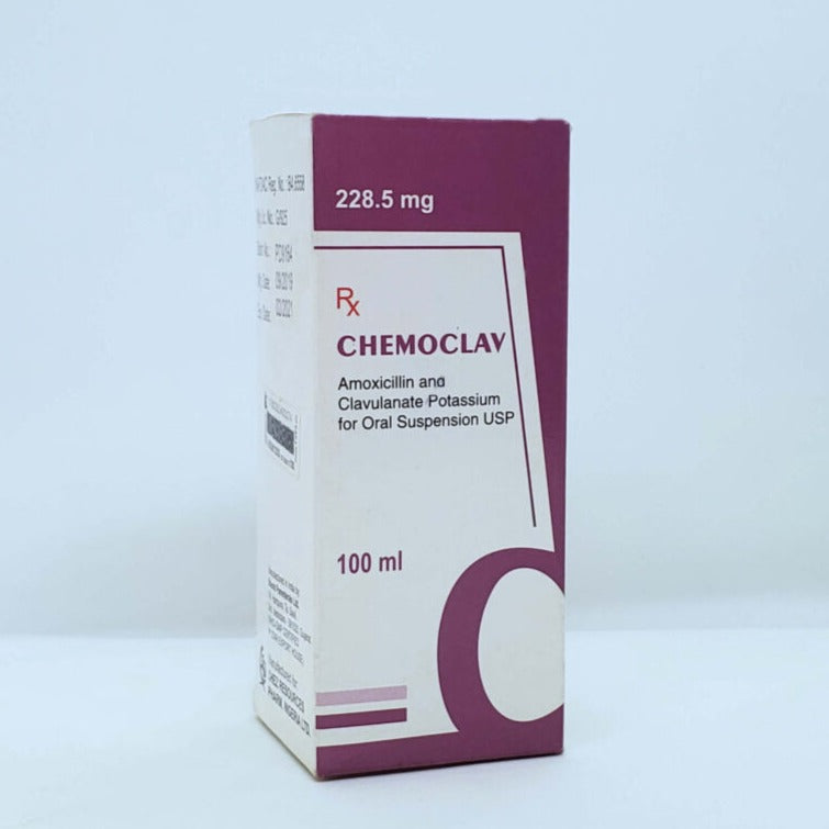 Chemoclav Amoxicillin clavulanate potassium 228.5mg 100ml AIB Allied Product & PHARMACY Stores LTD