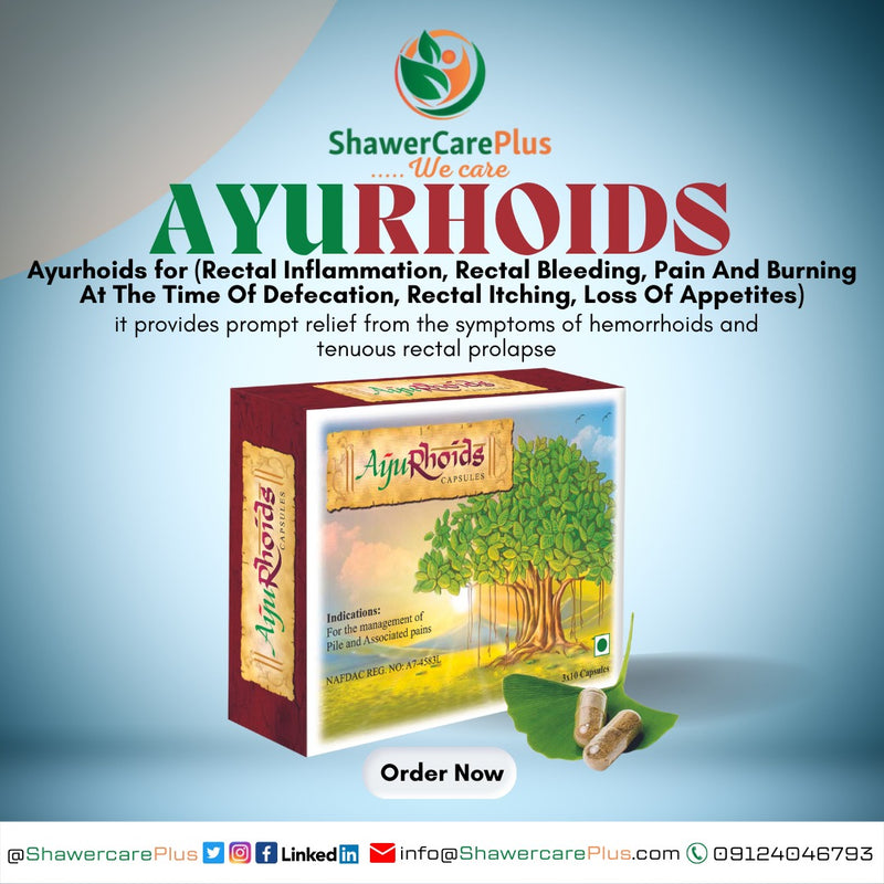 AyuRhoids Capsules relief from symptoms of hemorrhoids AIB Allied Product & PHARMACY Stores LTD