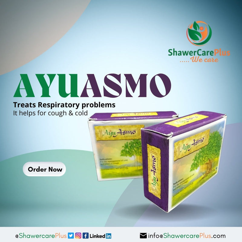 AyuAsmo Cough Capsules Treat Respiratory problems AIB Allied Product & PHARMACY Stores LTD
