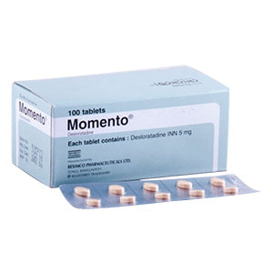 Momento Desloratidine Tablet antihistamine for allergy reactions AIB Allied Product & PHARMACY Stores ltd