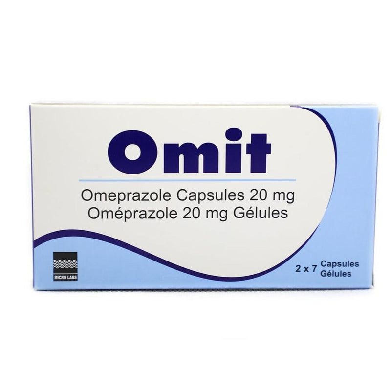 Omit Omeprazole 20mg by 14 Capsules AIB Allied Product & PHARMACY Stores LTD