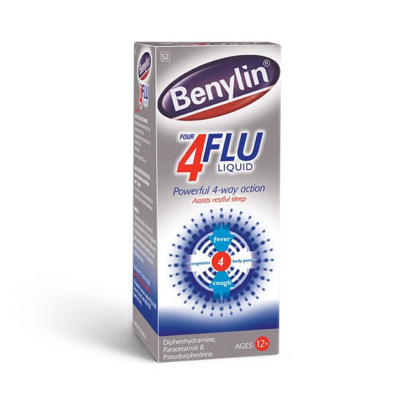 Benelyn 4 Flu 100ml Help Relieve Cold and Flu Symptoms AIB Allied Product & PHARMACY Stores LTD