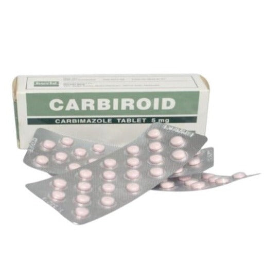 Carbiroid Carbimazole Tablet 5mg for The treatment of Hyperthyroidism