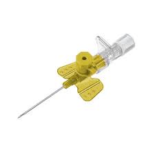 Canula Yellow I.V With Wings & Injection Port - 24G/19mm, 0.70mm/20ml/min single use AIB Allied Product & PHARMACY Stores LTD