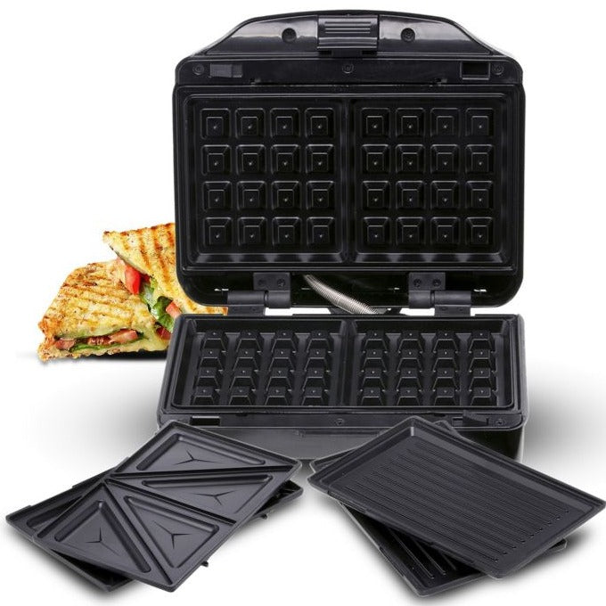 Geepas 3-In-1 Sandwich Toaster Portable Grill And Waffle Maker