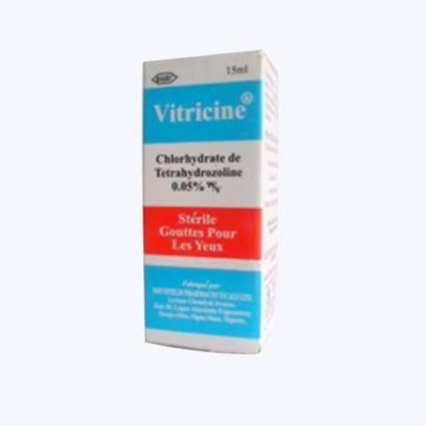 Vitricine Sterile Eye drops Tetrahydrozoline Hydrochloride 0.05% Clear Eye Redness AIB Allied Product & PHARMACY Stores LTD