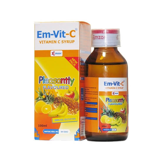 Em-Vit- C Syrup Emzor pleasantly flavoured 100ml Immune booster AIB Allied Product & PHARMACY Stores LTD