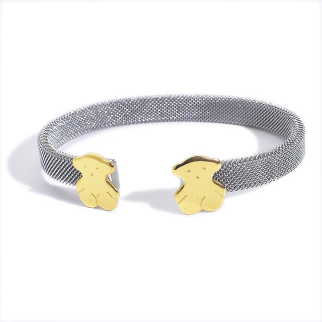 NEW TOUSES bear Jewelry Fashion Hot pendientes Alloy Letter Bracelet Chain Charm Bracelet Female Personality joyas anillo Kanozon.com