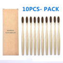 Natural Bamboo Toothbrush 10PCS Colorful Set Kanozon.com