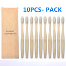 Natural Bamboo Toothbrush 10PCS Colorful Set Kanozon.com