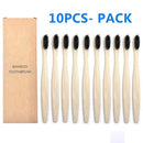 Natural Bamboo Toothbrush 10PCS Colorful Set Kanozon.com