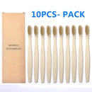 Natural Bamboo Toothbrush 10PCS Colorful Set Kanozon.com