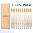 Natural Bamboo Toothbrush 10PCS Colorful Set Kanozon.com