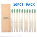 Natural Bamboo Toothbrush 10PCS Colorful Set Kanozon.com