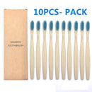 Natural Bamboo Toothbrush 10PCS Colorful Set Kanozon.com