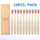 Natural Bamboo Toothbrush 10PCS Colorful Set Kanozon.com
