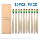 Natural Bamboo Toothbrush 10PCS Colorful Set Kanozon.com