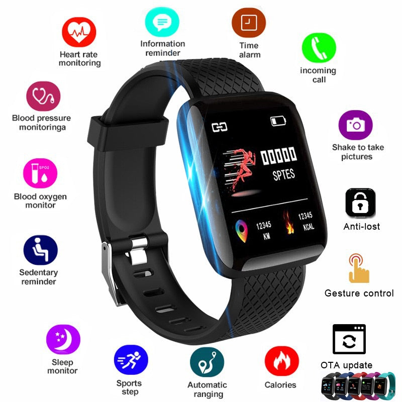Smart Watch Women Men Smartwatch For Apple IOS Android Electronics Smart Fitness Tracker With Silicone Strap Sport Watches Kanozon.com