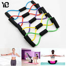 TPE 8 Word Fitness Yoga Gum Resistance Rubber Bands Shipping From Abroad 20 Days