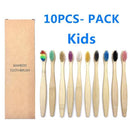 Natural Bamboo Toothbrush 10PCS Colorful Set Kanozon.com