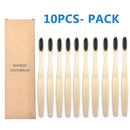 Natural Bamboo Toothbrush 10PCS Colorful Set Kanozon.com