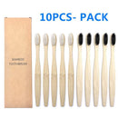 Natural Bamboo Toothbrush 10PCS Colorful Set Kanozon.com