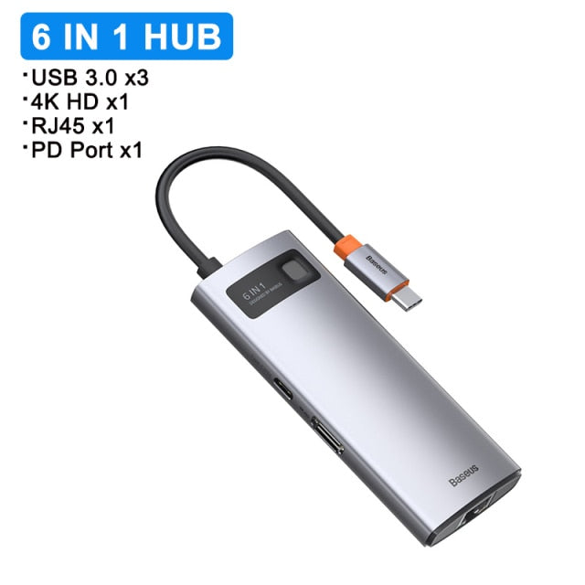 Baseus USB HUB Type C to Multi USB 3.0 4K HD PD 100W Port USB HUB Adapter for MacBook Pro iPad Laptop USB Splitter USB 3.1 C HUB Kanozon.com